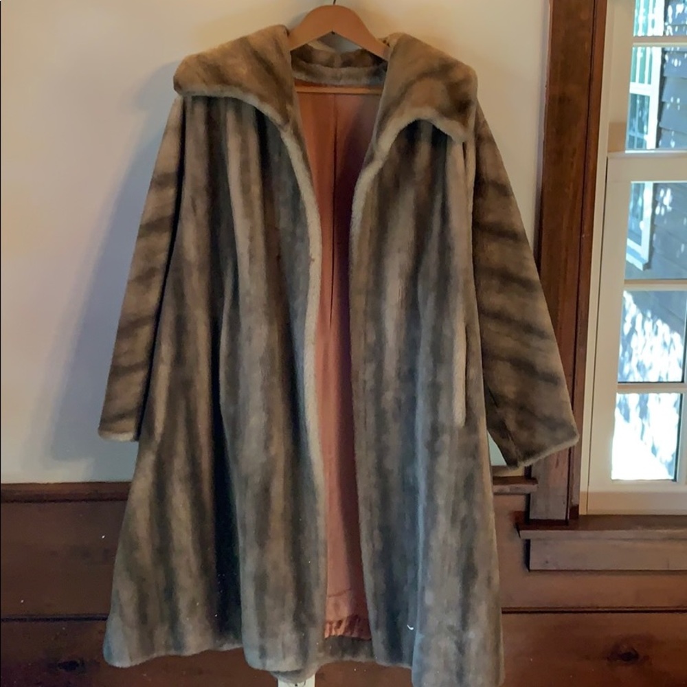 Long faux fur coat